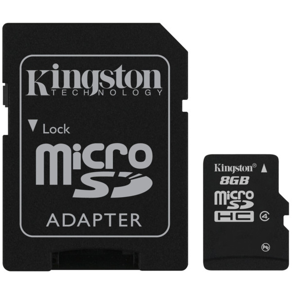 Карта пам'яті Kingston microSDHC 8GB Class 4+ SD адаптер